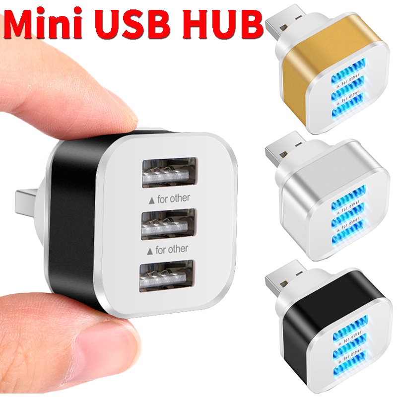 USB2.0 HUB Quick Charge 3 Ports USB Splitter Mobile Phone Tablet