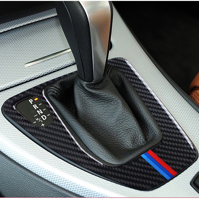Carbon Fiber Car Gear Shift Panel Sticker for BMW E90 E92 E93 3 Series  2005-2012 M Performance Trim Decals Interior Accessories