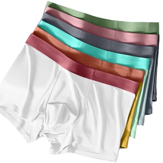 1pc Men's Underwear 3d Molding Ice Silk Boxer Briefs Seamless Thin
