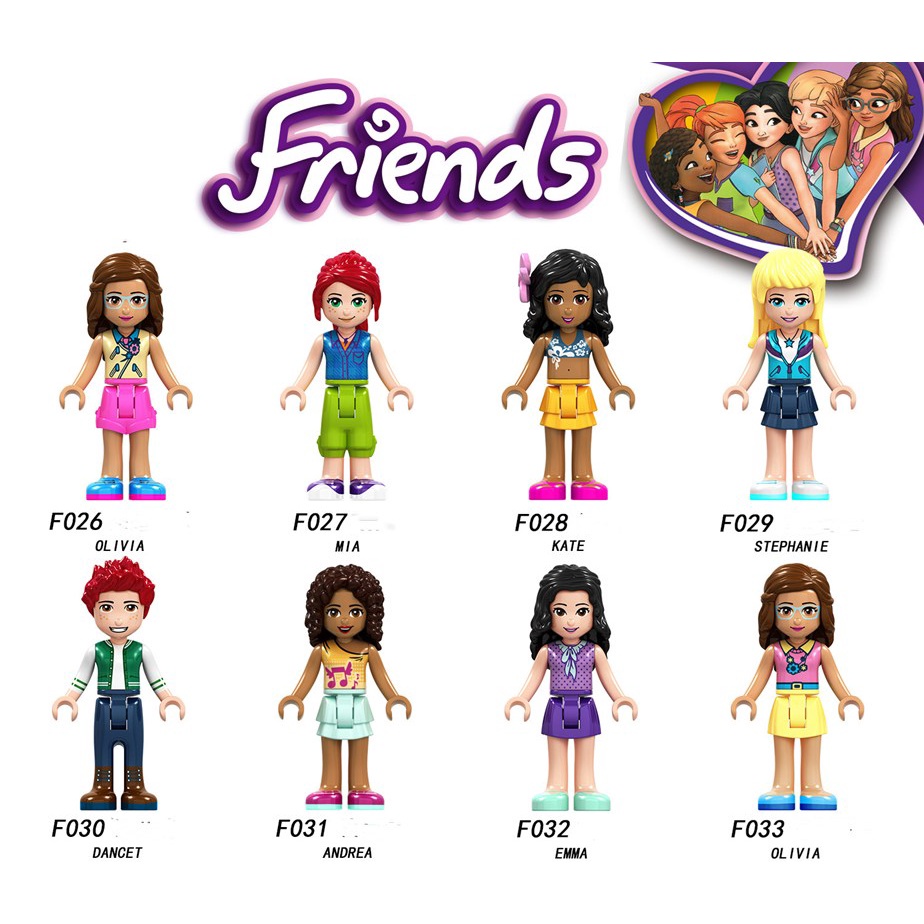 Friends Olivia Mia Stephanie Andrea Emma James Princess Minifigures Building Blocks Toys Gifts action figures LY Shopee Singapore