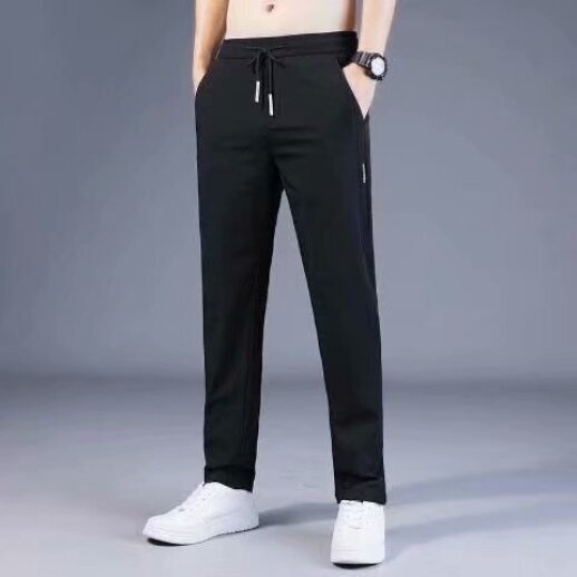 Men’S Ice Silk Casual Pants Summer Thin Ice Silk Mesh Quick-Drying ...