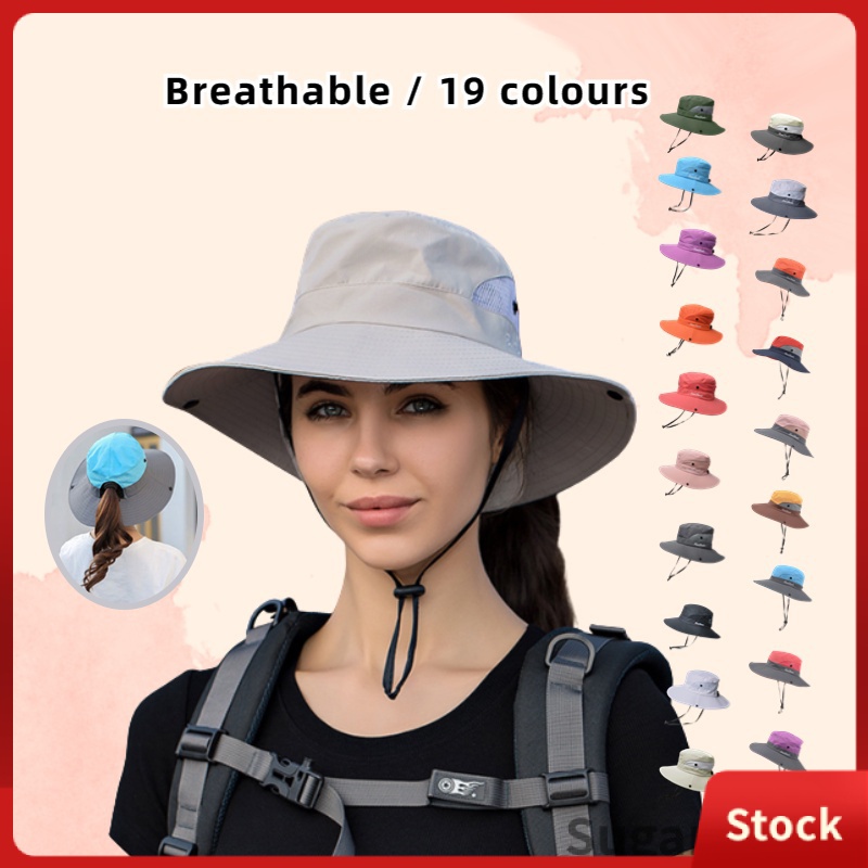 [Sugar] Women's Outdoor Sun Hat with Ponytail Hole ParentChild Style