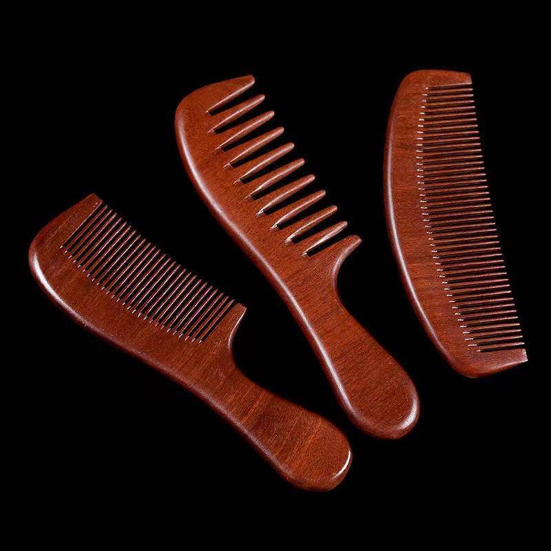 Handmade Wooden Comb Natural Sandalwood Wide Fine Teeth Hair and Beard
