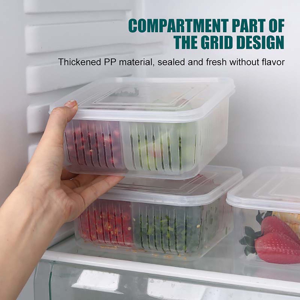 Plastic Food Fresh Box Separate Storage Case Refrigerator Containers ...