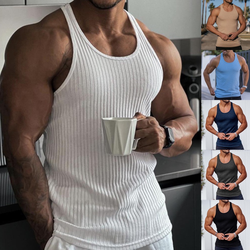 Mens Clothing Bodybuilding Sleeveless Shirt New Mesh Gym Tank Top Men ...