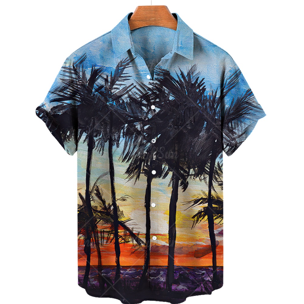 Sloth Surfing Tropical Coconut Tree Hawaiian Shirt For Men For Sloth Lovers Oversized  Outfit - StirTshirt