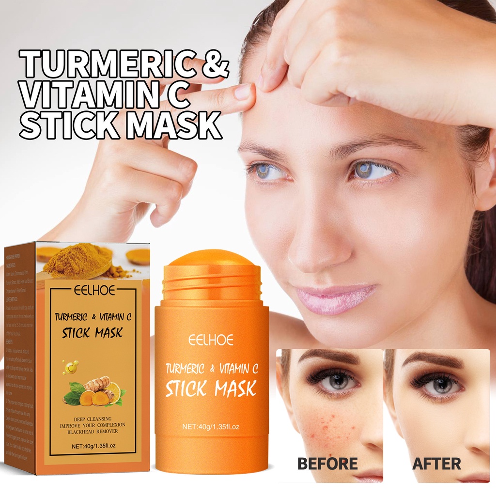 EELHOE turmeric mud mask stick acne acne closed pores shrink pores deep