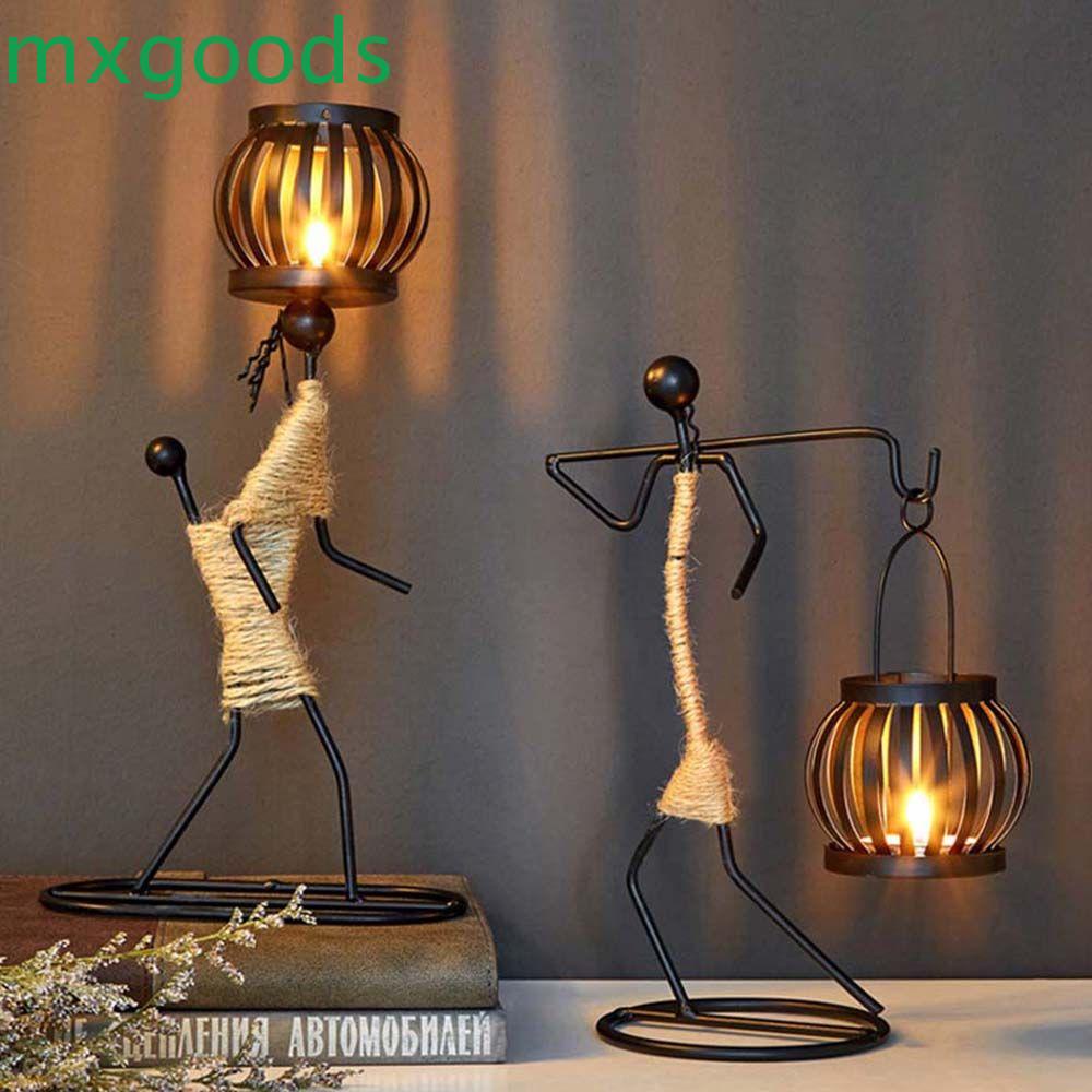 MXGOODS Creative Candle Holder Nordic Candle Stand Candlestick Stand Home Decor Candlelight Dinner for Hotel Restaurant Props Retro Wedding Decoration