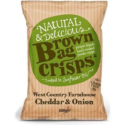 Brown Bag Crisps West Country Farmhouse Cheddar And Onion Flavoured
