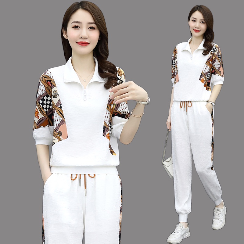 Casual Fashion Suit Women Summer 2023 New Short-sleeved Sportswear Two-piece Set