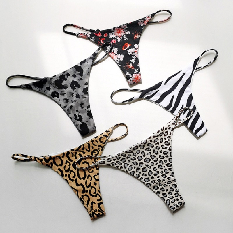 Sexy Women Cotton G String Panties Seamless Underwear Printed Female T ...