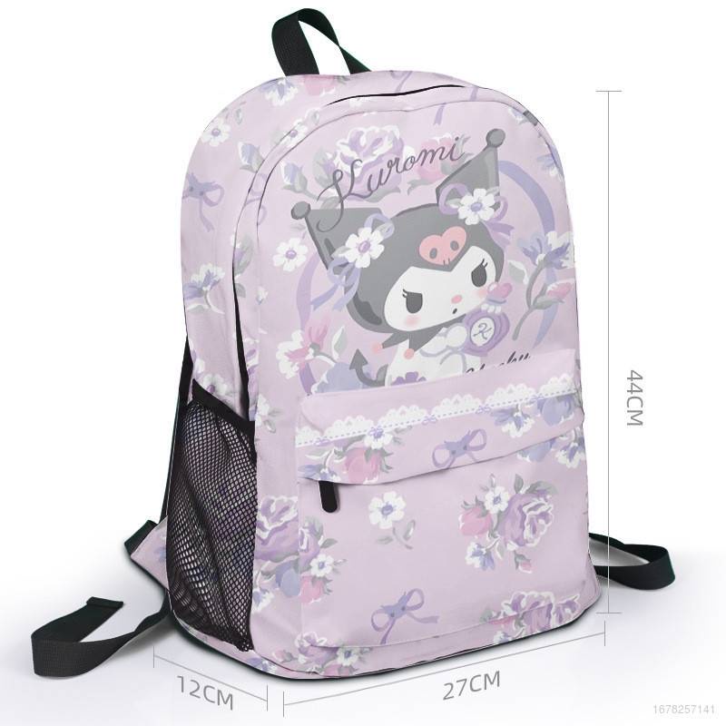 New Sanrio Kuromi Canvas backpack Outdoor bag Primary junior high