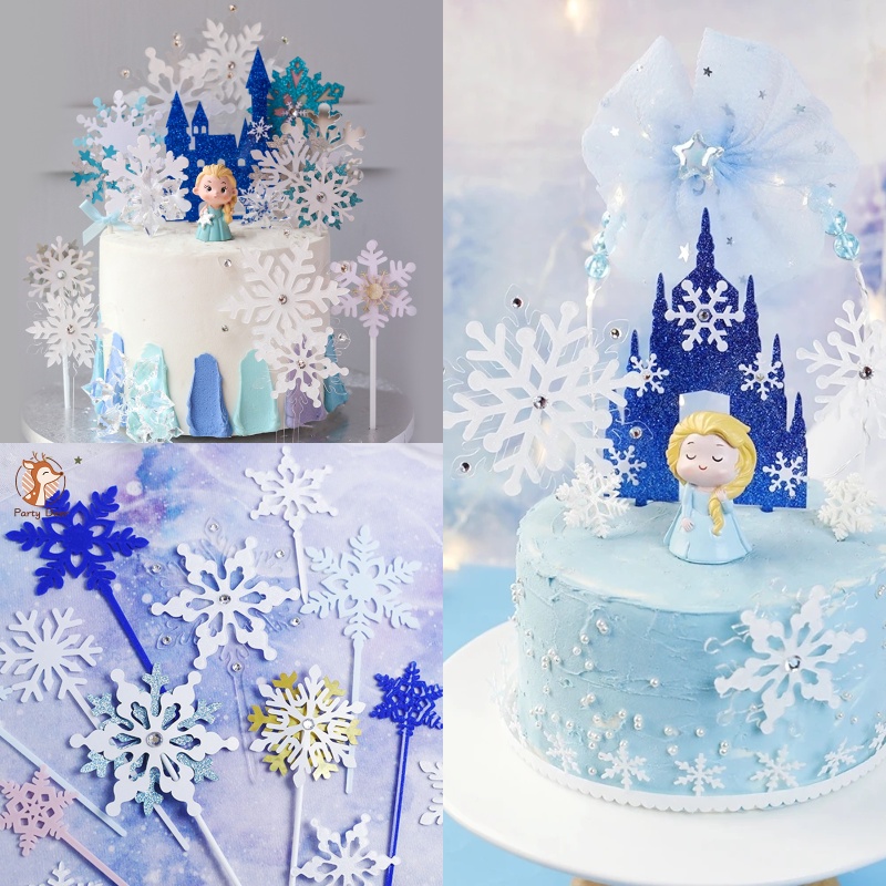 Snowflake Cake Toppers Christmas Glitter Snowflake Cupcake Topper Wedding  Birthday Party Dessert Flags Decorations Baby Shower 7 - Cake Decorating  Supplies - AliExpress