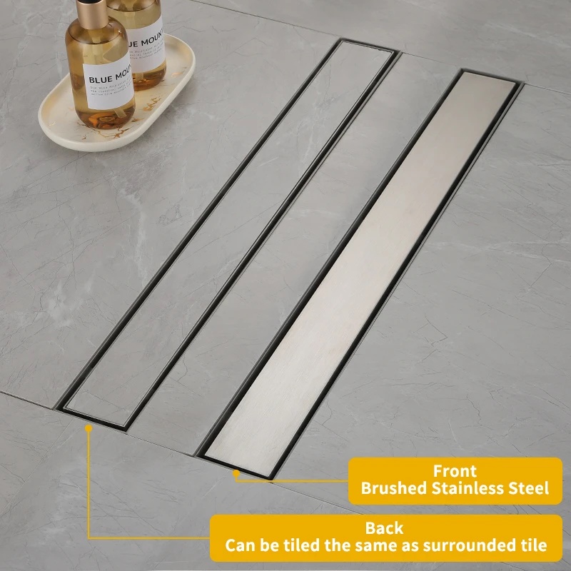 Long Linear Floor Drain Tile Insert Linear Shower Drain, 304 Stainless ...