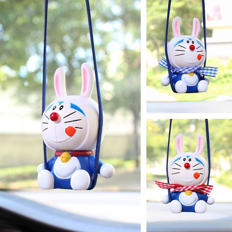 Swing Duck Automobile Hanging Ornament Doraemon Car Rearview Mirror Hangings Cute Zodiac Decoration Car Pendant Decoration yEMH