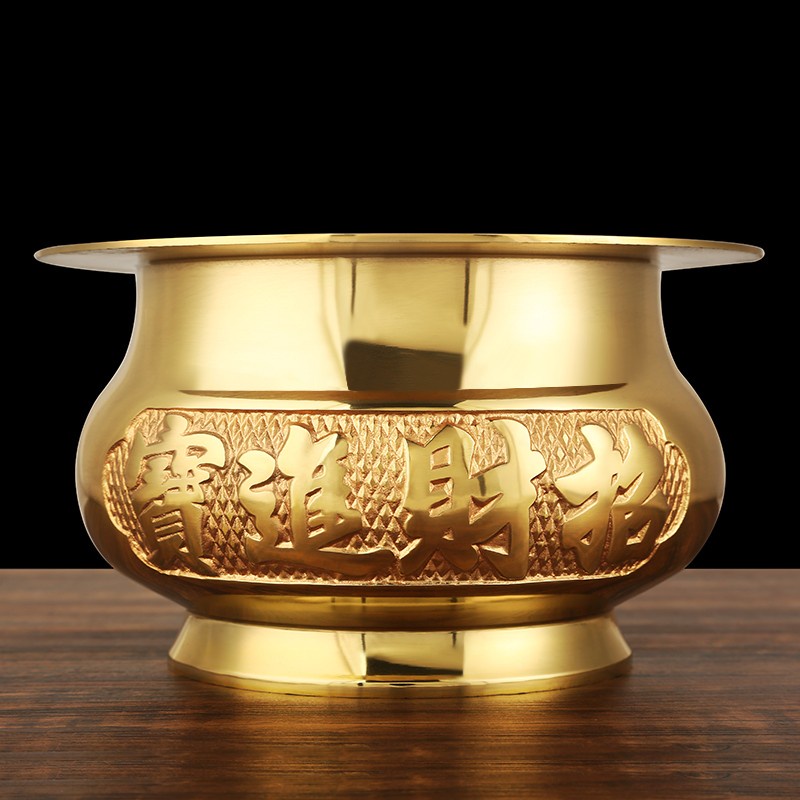 吉善缘铜香炉摆件全铜香薰炉香插家居佛堂佛教佛具用品财神观音供奉用具