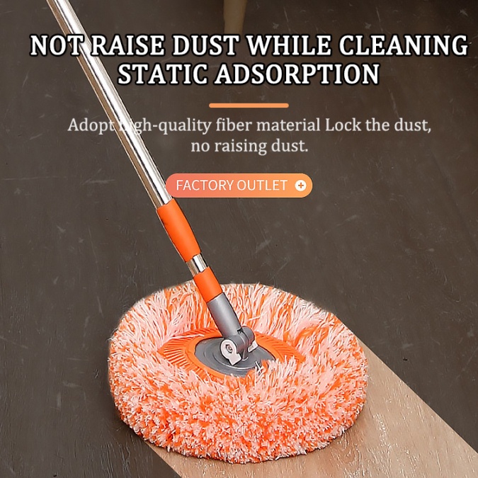 Round sunflower chenille mop retractable rod coral velvet mopping the