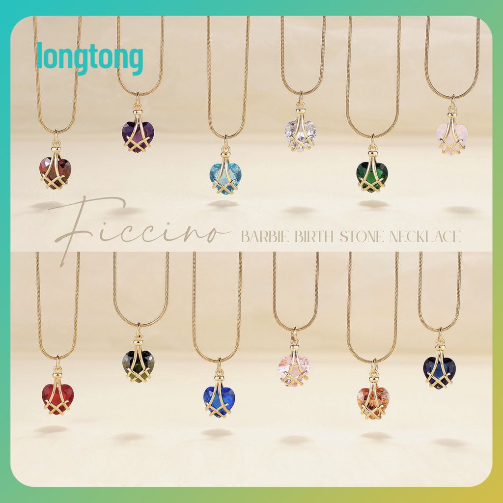 LT❥Women‘s Jewelry Accessories 18k Gold Plated Titanium Steel Barbie Necklace with Zircon Handmade Gift