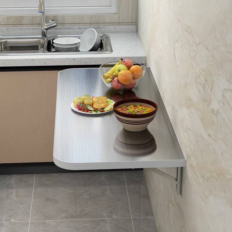 304 stainless steel wall mounted foldable table without punching