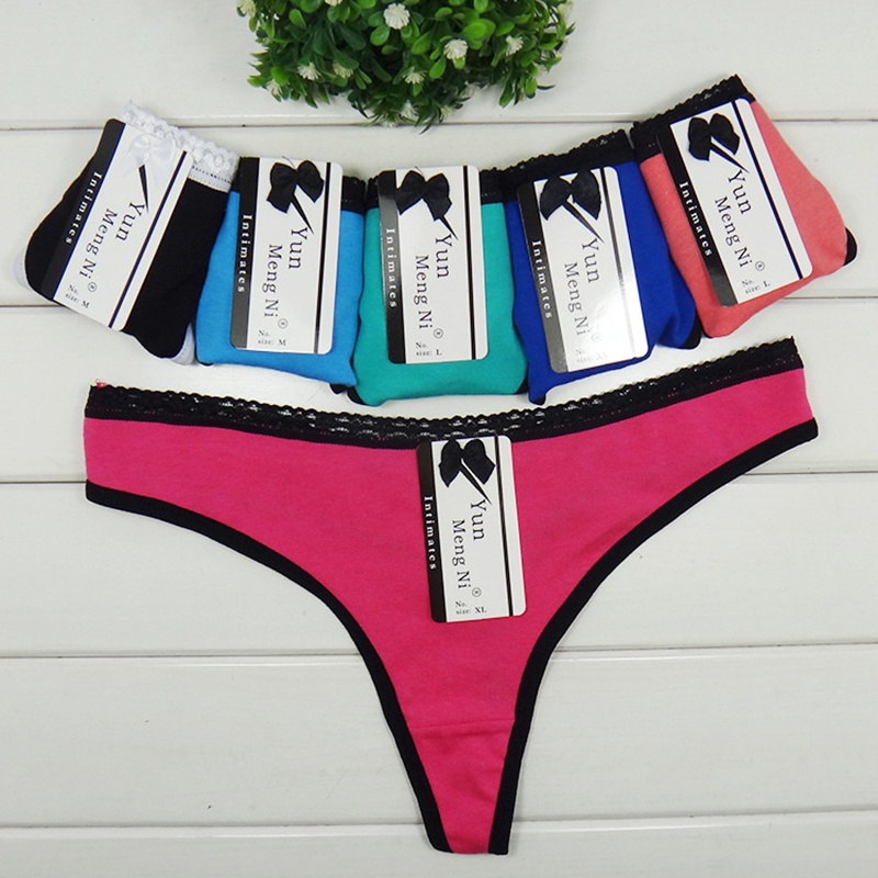 5 Pieces Set Thongs Women Sexy Panties Cotton G Strings Shopee Singapore