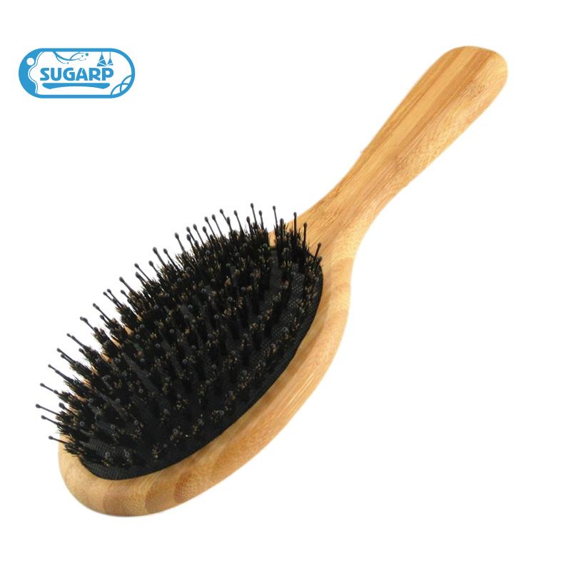 Hair Brush Boar Bristle Hair Brush with Nylon Pins Bamboo Paddle Detangler Brush Detangling