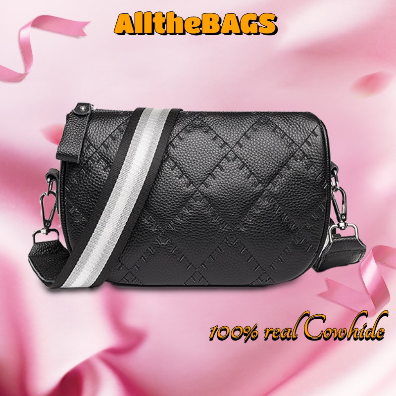 【READY STOCK】2023 Natural Cowhide Shoulder Bag Women 100% Real Leather Crossbody Bag Leather Sling Bag Cowhide Women's Bag