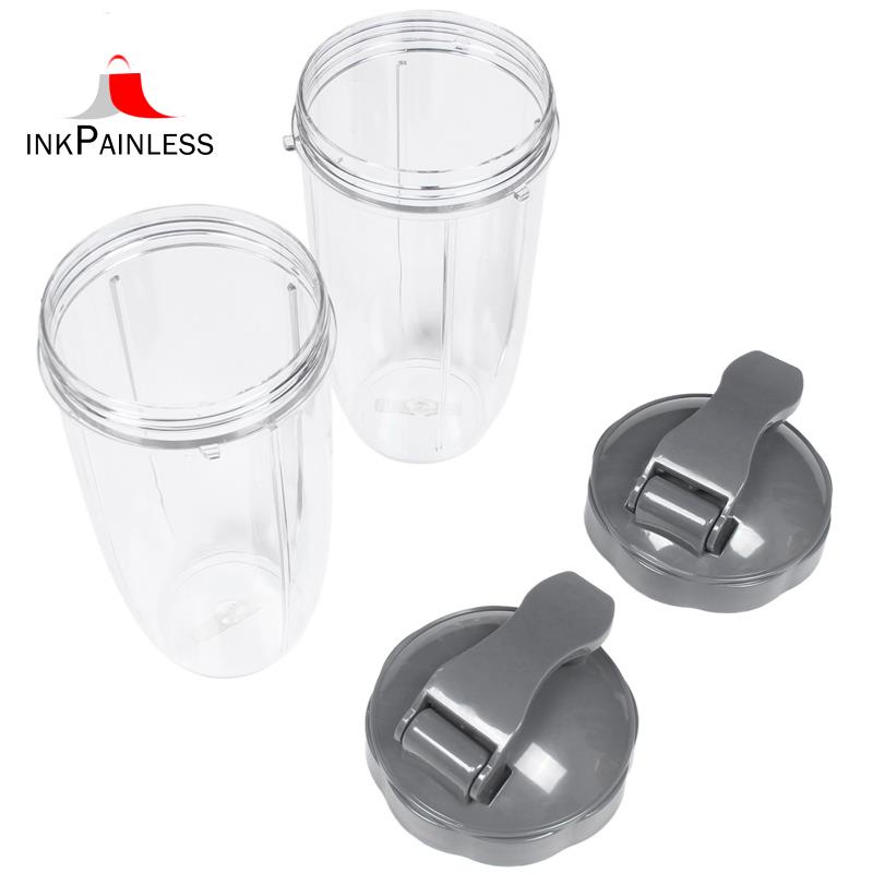 32Oz Replacement Cups with Flip Top to Go Lid for NutriBullet 600W and