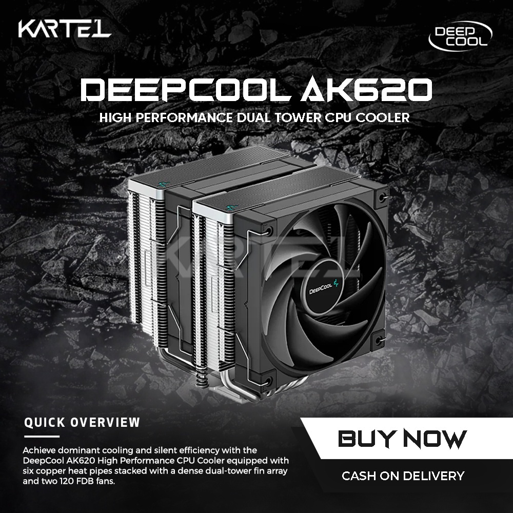 DeepCool AK620 High-Performance CPU Cooler, Dual-Tower Design, 2X 120mm ...