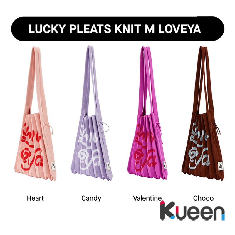 [JOSEPH&STACEY] Lucky Pleats Knit Bags M SIZE LOVE YA / Shipping from Korea