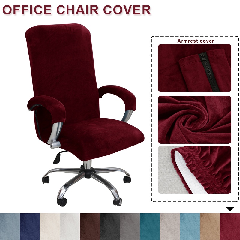 L/XL Sizes Office Stretch Silver velvet Chair Covers Anti-dirty ...