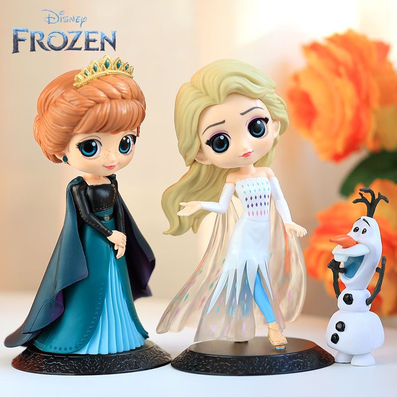 15cm Disney Frozen Q Posket Anna Elsa Princess Pvc Action Figure Anime ...