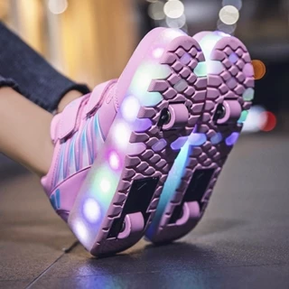 Rechargeable children's luminous wings Heelys shoes two-wheeled