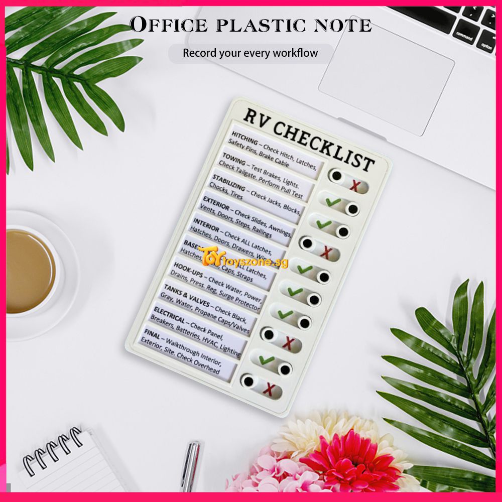 Rv Checklist Memo Plastic Board, Detachable And Reusable Creative Memo 