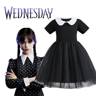 3-10 Years Kids Girls/women Wednesday Addams Series Cosplay Party