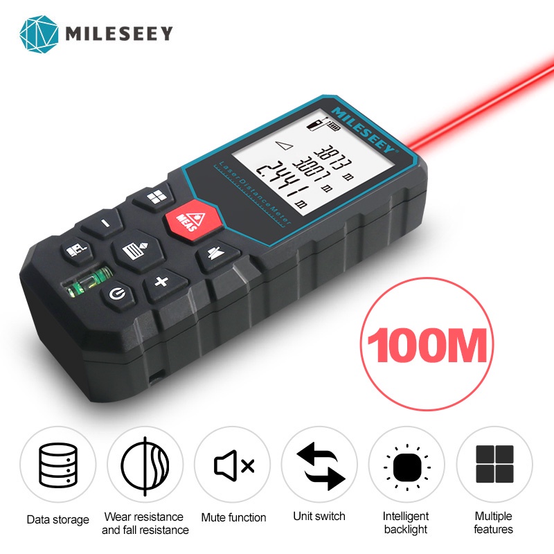 Mileseey 100M Laser Distance Meter Professional Laser Rangefinder X5 Digital Precision Distance Meter Handheld Tape Measure Test Tool