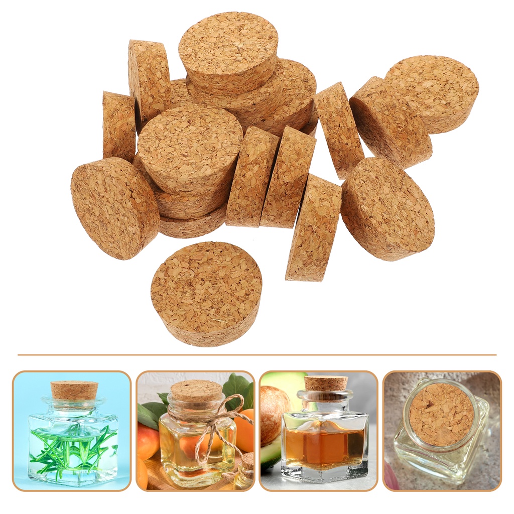 20Pcs Wood Corks Plugs Natural Wooden Corks Replacement Reusable Cork