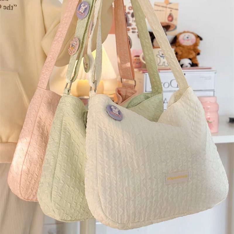 Korean Version of the Trend Pleated Large-capacity Shoulder Bag Japanese Ins Simple and Versatile Commuter Bag Fashion New Tote Bag Girls Casual and Versatile Student