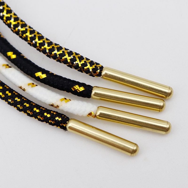 4 Colors Round Polyester Laces Gold Metal Laces Pointed Promotional ...