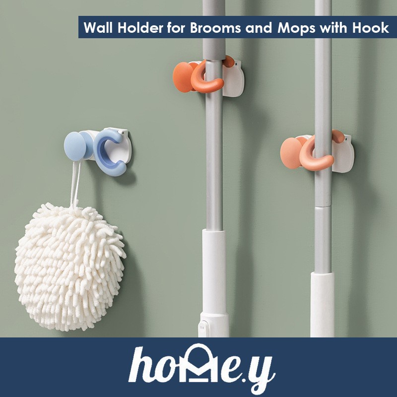 HEDO Wall Holder for Brooms and Mops with Hook LSSN05 Shopee Singapore