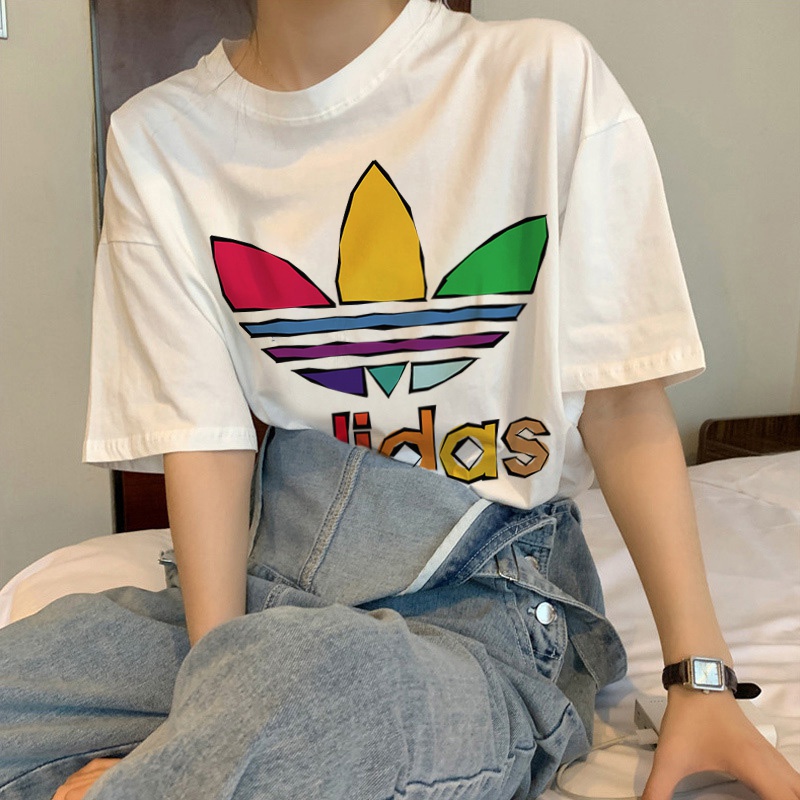 AD T-shirt Sports Brand T-shirt INS Fashion T-shirt High Quality T-shirt 100% Cotton T-shirt Fashion Round Neck Women T-shirt