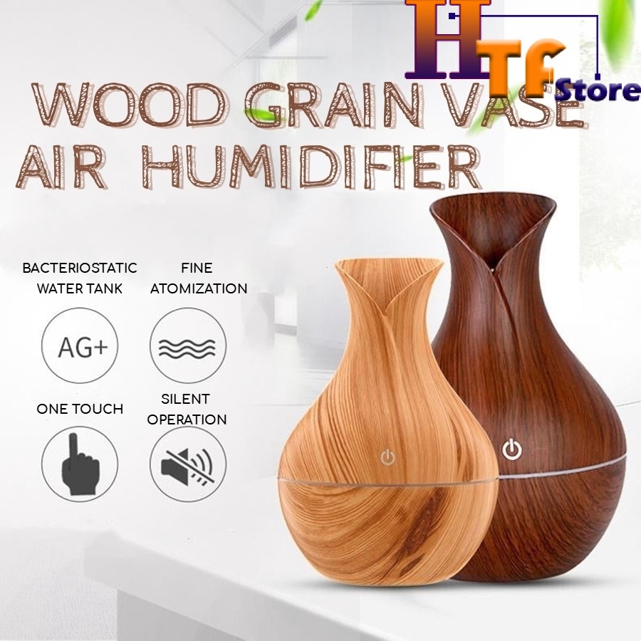 Wood Grain USB Humidifier Aromatherapy LED Light Ultrasonic Aroma ...