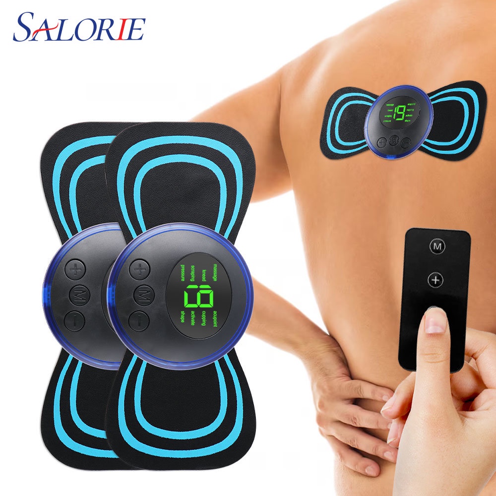 Salorie Electric Ems Neck Massager Mini Cervical Back Muscle Pain Relief Patch Stimulator