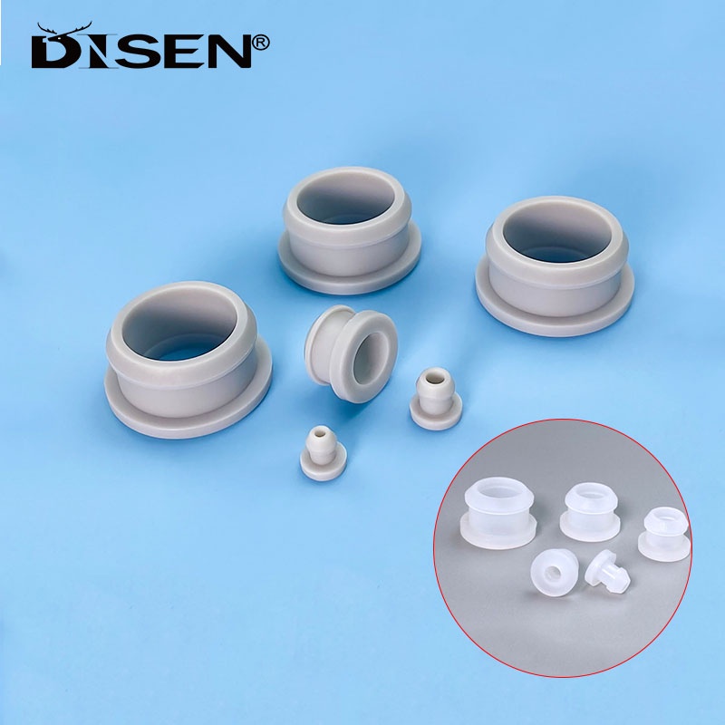 10.5mm30mm Grey/Translucent Silicone Rubber Snapon Grommet Hole Plugs