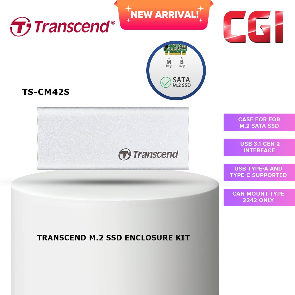 Transcend USB 3.0 Type-C M.2 2242 SATA SSD - TS-CM42S | Shopee Singapore