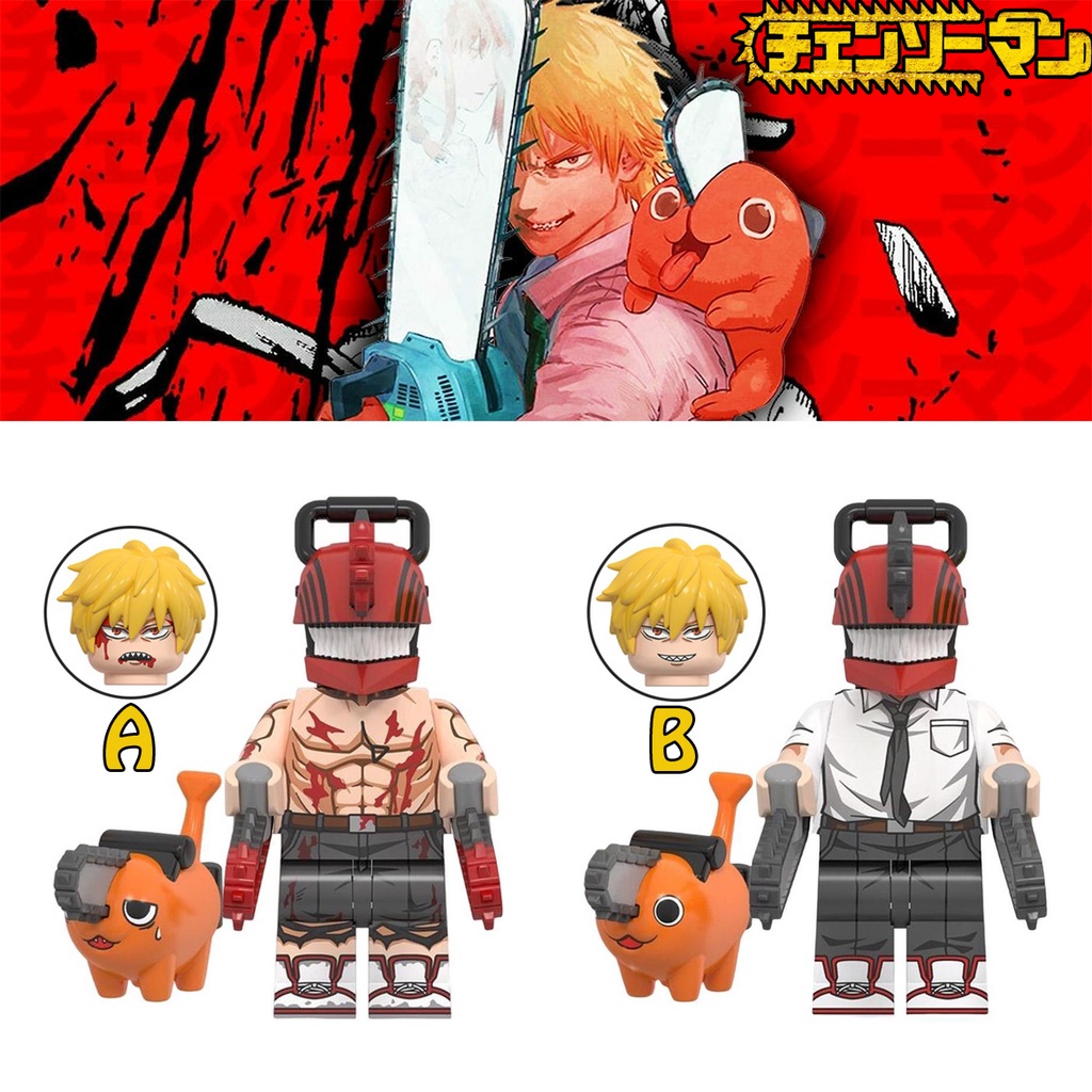 Mainan Blok Bangunan Anime Chainsaw man DANJI POCHITA Brick toys For