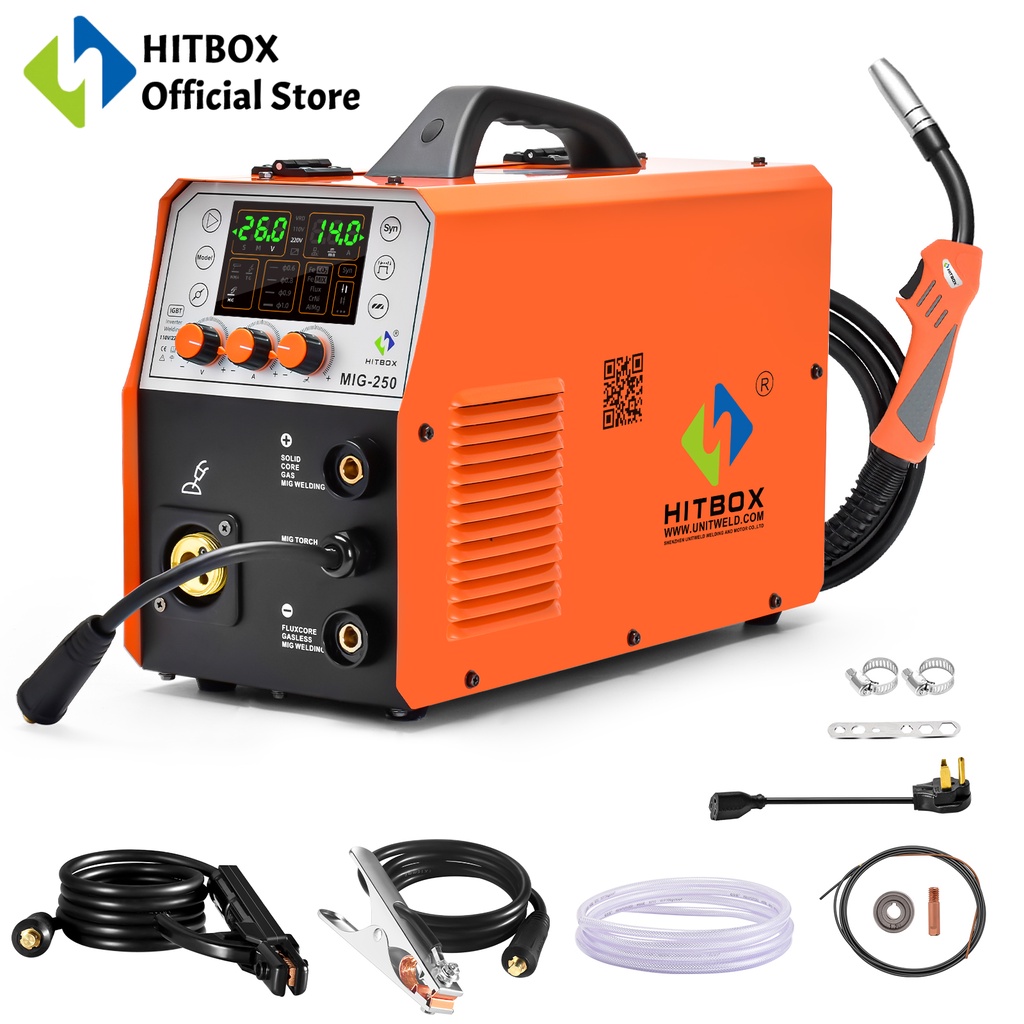 HITBOX MIG250 II Aluminum Welder 5 in 1 MIG Welding Machine/ MIG Gas