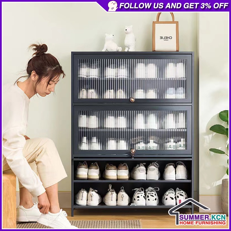 Bamboo Shoe Cabinet Shoe Rack With Acrylic Flip Door Bedroom Living