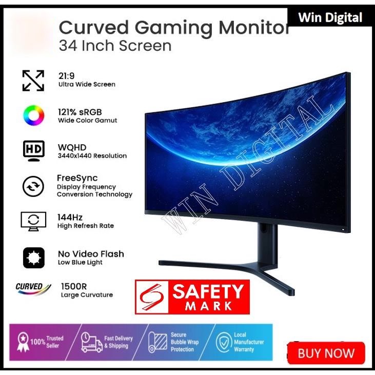 Xiaomi Curved Monitor 34 inch Full HD 144Hz Gaming High Refresh Rate ...
