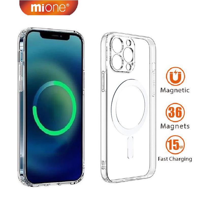 Mione IP 15 Pro Max case Magnetic Case Transparent Charger Case For IP ...