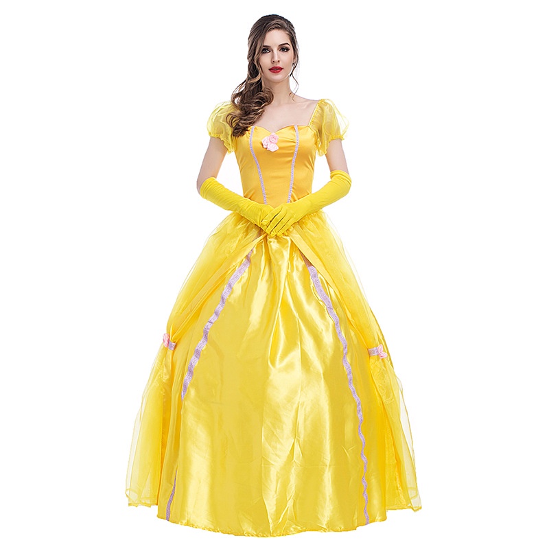 Adult women Beauty and Beast Belle Princess cosplay costume Fairy Tale ...